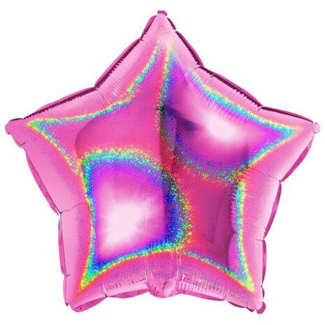 Fuchsia glitter ster folieballon, 45 cm