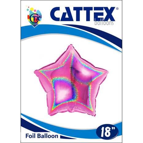 Fuchsia glitter ster folieballon, 45 cm