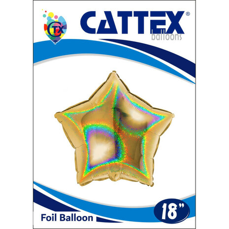 Goud glitter ster folieballon, 45 cm