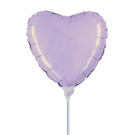 Lavendel hartje mini folieballon, 23 cm