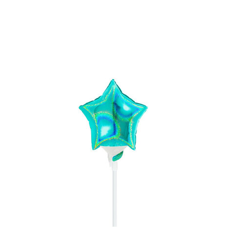 Glitter tiffany ster mini folieballon, 10 cm