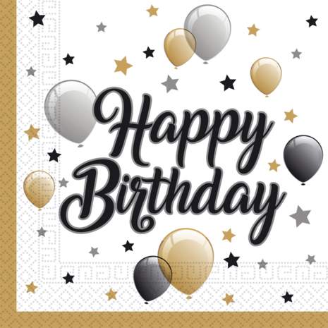 Happy birthday servetten milestone, 20 stuks