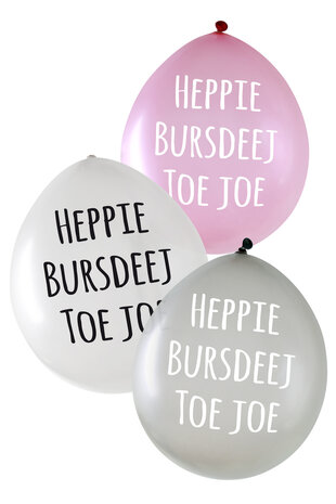 Heppie Bursdeej toe Joe ballonnen, 6x