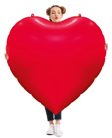 Rood hart folieballon 157 cm