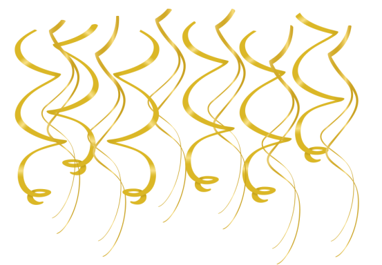 Goud swirl hangdecoratie, 12 st