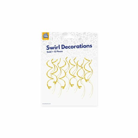 Goud swirl hangdecoratie, 12 st