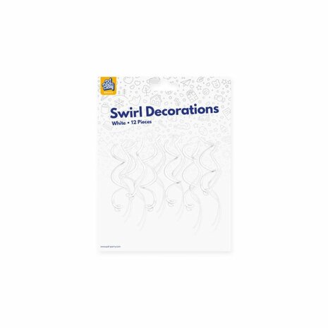 Wit swirl hangdecoratie, 12 st