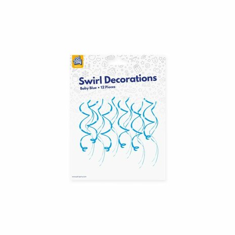 Babyblauw swirl hangdecoratie, 12 st