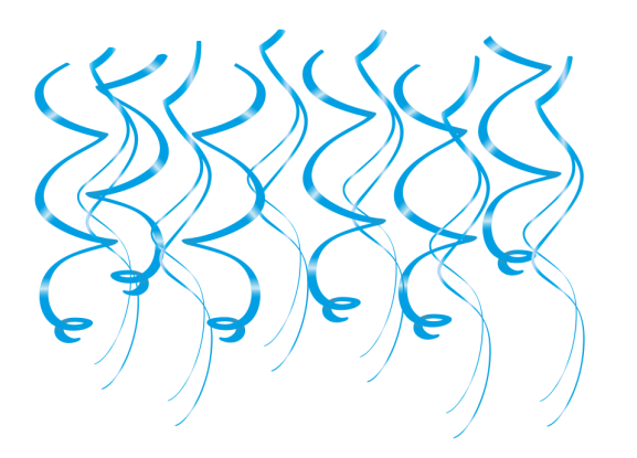 Babyblauw swirl hangdecoratie, 12 st