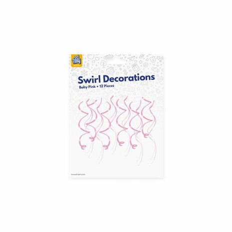 Babyroze swirl hangdecoratie, 12 st