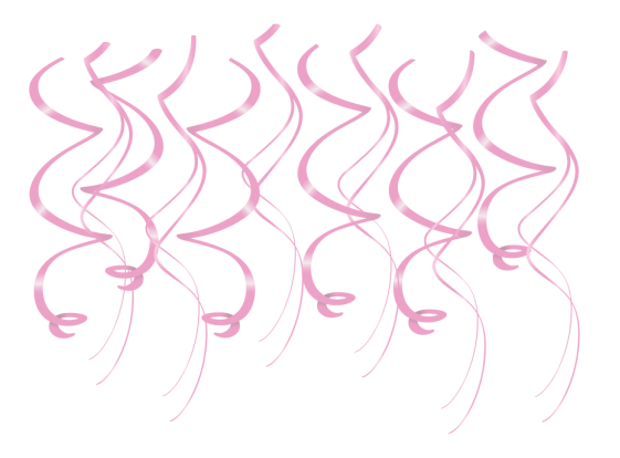Babyroze swirl hangdecoratie, 12 st
