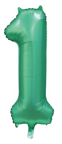 folie cijfer 1 mat groen, 86cm