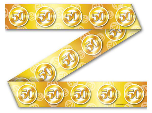 50 jaar goud afzetlint, 12 m
