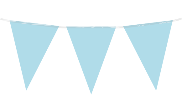 pastel blauw/babyblauw vlaggenlijn 10 meter