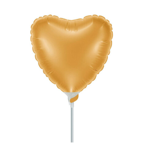 Rose gold hartje mini folieballon, 23 cm