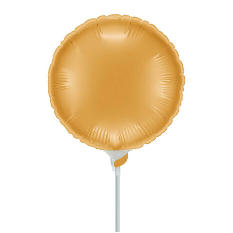 Goud rond mini folieballon, 23 cm