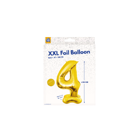Foliecijfer 4 xl staand, goud, 150 cm