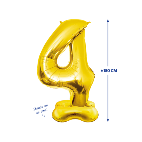 Foliecijfer 4 xl staand, goud, 150 cm