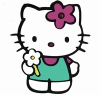 Hello Kitty met Bloem figuurtje, karton