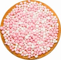 Beschuit met roze muisjes tussenstukje