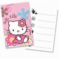 Hello Kitty Uitnodigingen, 6 stuks