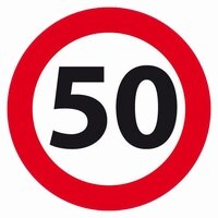 50 jaar verkeersbord tussenstukje, ca. 11cm