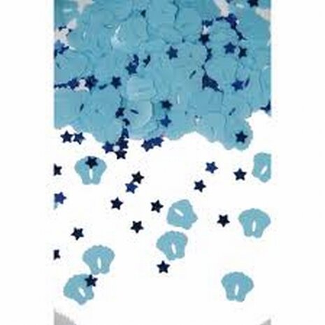 Babyvoetjes blauw Sierconfetti / Tafeldecoratie, 14 gram