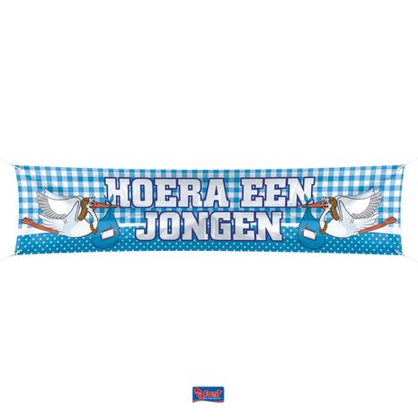 &#039;Hoera een jongen&#039; Ooievaar Straat banner