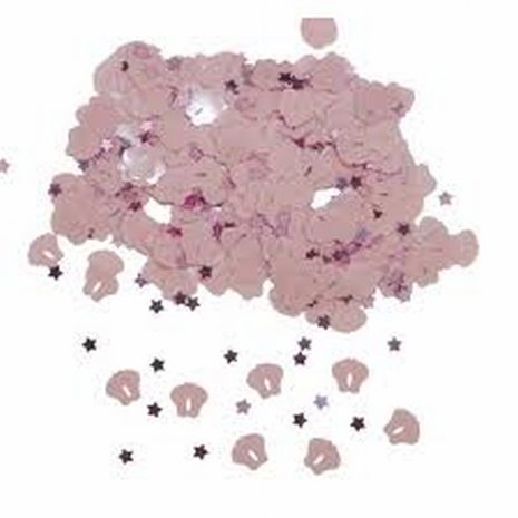 Babyvoetjes roze sierconfetti / Tafeldecoratie, 14 gram
