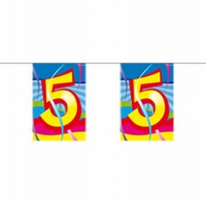 5 jaar, Mini vlaggenlijn Swirls, 4 meter
