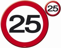 25 jaar, Verkeersbord Placemats+ onderzetters, 4 st.