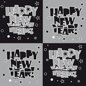 Servetten Happy New Year, 25x25 cm, 20 stuks