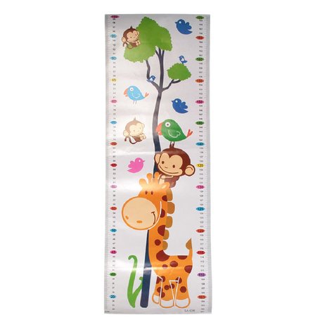 Groeimeter sticker giraffe met aap