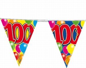 Vlaggenlijn Balloons  100 jaar, 10 meter