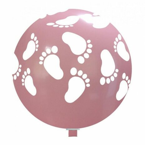 Ballon roze witte baby voetjes