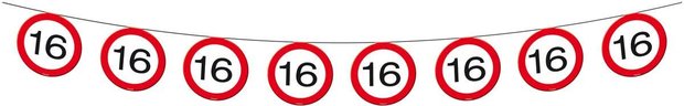 Vlaggenlijn 16 jaar verkeersbord