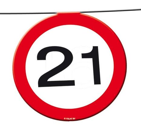 Vlaggenlijn 21 jaar verkeersbord