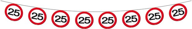 Vlaggenlijn verkeersbord 25 jaar