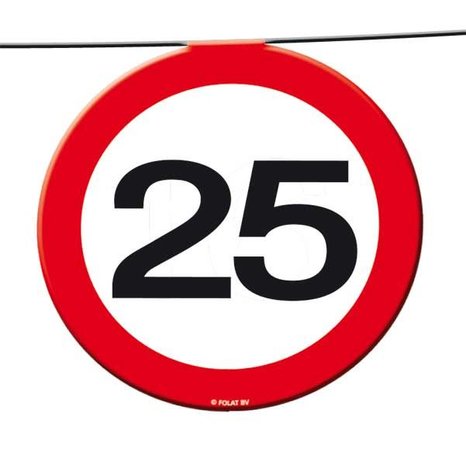 Vlaggenlijn verkeersbord 25 jaar