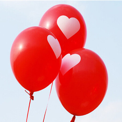 Rood met wit hart, ballon