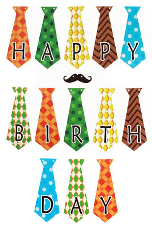 Slinger guirlande Happy birthday stropdas