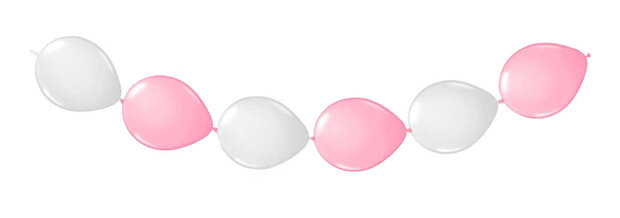 Ballonnen slinger wit roze