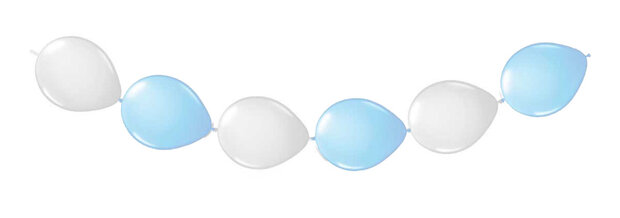 Ballonnen slinger wit blauw