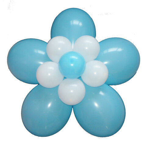 Ballonnen bloem geboorte blauw
