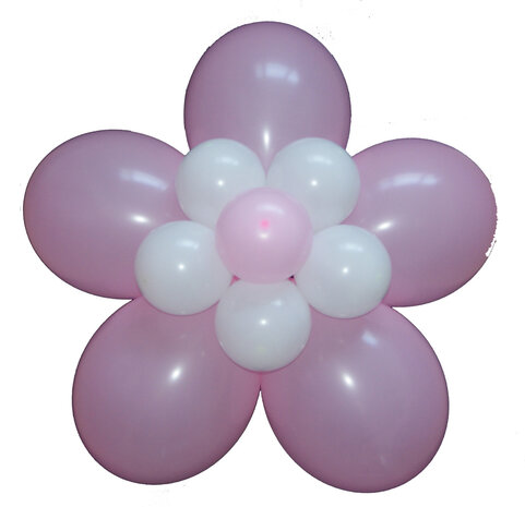 Ballonnen bloem DIY geboorte roze