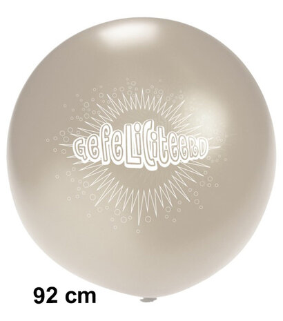 Mega ballon Gefeliciteerd transparant