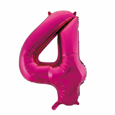 Folie cijferballon 4 Pink