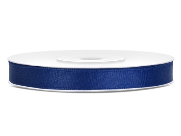 Satijn lint donkerblauw 6 mm