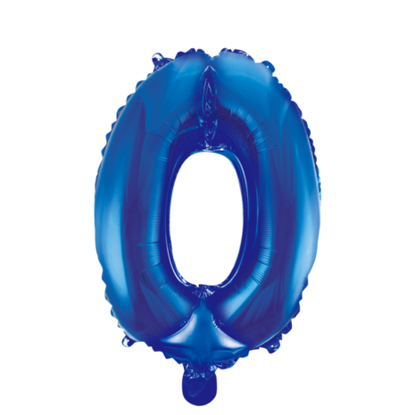 Folieballon cijfer 0 blauw 41 cm
