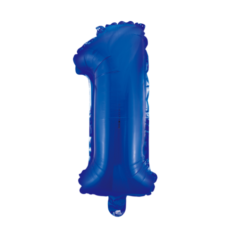 Folieballon cijfer 1 blauw 41 cm